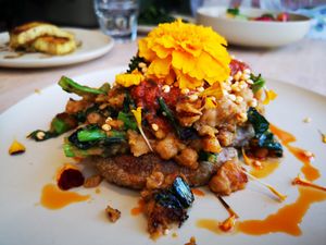 Chickpea Stack at Kale Mary Vegan Cafe in Brunswick