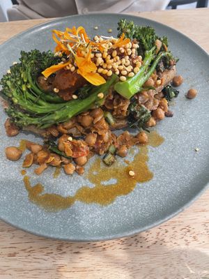 Chickpea stack   at Kale Mary Vegan Cafe in Brunswick