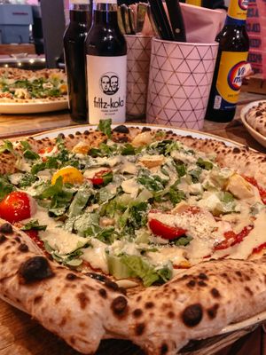 Caesar Romana Pizza  at RAZZO Vegan Pizza Bar in Cologne