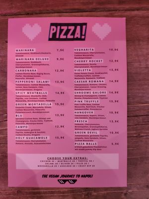Menu at RAZZO Vegan Pizza Bar in Cologne