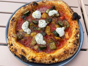 Vegetables (Capri?) pizza   at RAZZO Vegan Pizza Bar in Cologne