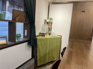 Water bar  at Zirael Vegan Restaurant in Kyoto