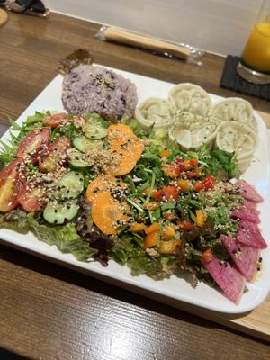Dumpling Plate  at Zirael Vegan Restaurant in Kyoto