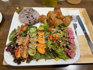 Fried Soy Meat Plate  at Zirael Vegan Restaurant in Kyoto