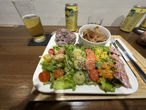 Ginger soymeat plate #Veganuary at Zirael Vegan Restaurant in Kyoto