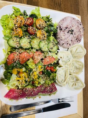 Dumpling set. Alright   at Zirael Vegan Restaurant in Kyoto