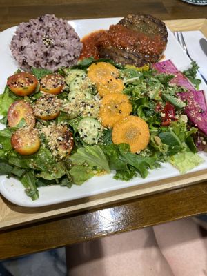 Hamburer steak   at Zirael Vegan Restaurant in Kyoto