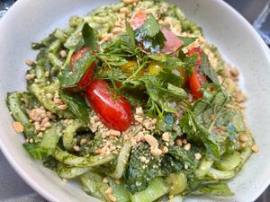 Thai pesto noodles at Spicetrails in Freiburg