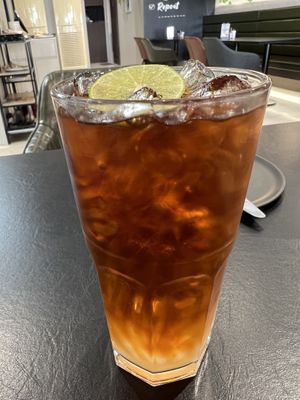 Iced lime tea  at Veganerie - Kingkeaw in Bangkok