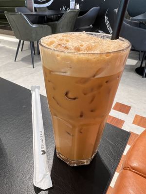 Thai tea  at Veganerie - Kingkeaw in Bangkok