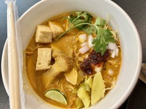 Khao Soi  at Veganerie - Kingkeaw in Bangkok