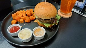Teriyaki burger at Veganerie - Kingkeaw in Bangkok