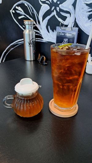 Lime iced tea at Veganerie - Kingkeaw in Bangkok