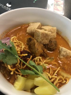 Khao Soi was soooooo good   at Veganerie - Kingkeaw in Bangkok
