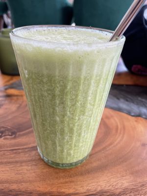 GreenGo smoothie, 140 baht (plus 10% service charge)  at Eat.Co in Bangkok