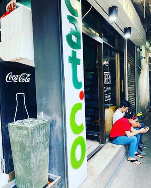 Entrance is at the side of the building at Eat.Co in Bangkok