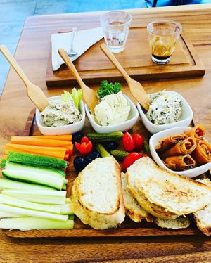 Vegan tapas. Huge portions - enough for 2 really. And great bread at Eat.Co in Bangkok