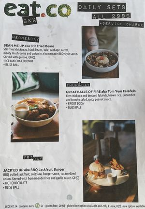 The daily set menu - Wednesday, Thursday and Friday   at Eat.Co in Bangkok