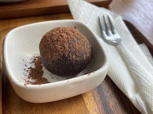 Bliss ball, part of the set menu each day.  at Eat.Co in Bangkok