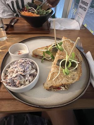 Steaks are high sandwich with coleslaw and garlic mayo   at Eat.Co in Bangkok