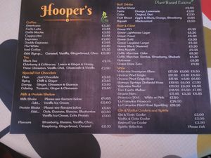 Hooper's Drinks Menu at Hooper's in Swansea
