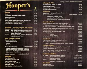 New menu  at Hooper's in Swansea