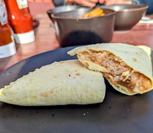 Plant Sausage, Beans and Cheese brioche wrap at Hooper's in Swansea