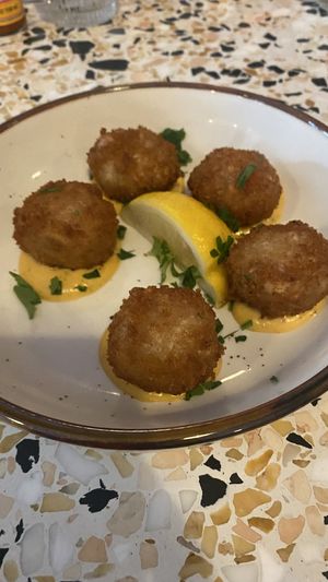 Crab balls  at Good Intentions in St Petersburg