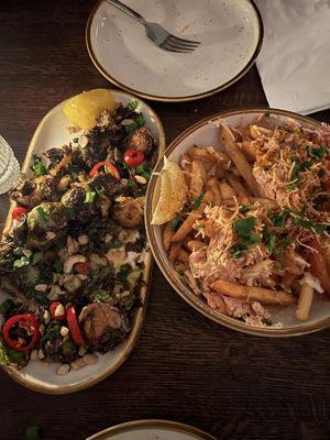Brussel sprouts (get them!), and the crab fries   at Good Intentions in St Petersburg
