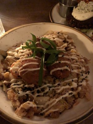 Kimchi fried rice with devilish crab balls   at Good Intentions in St Petersburg