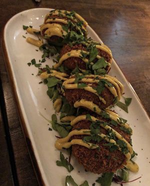 Chickpea croquettes   at Good Intentions in St Petersburg