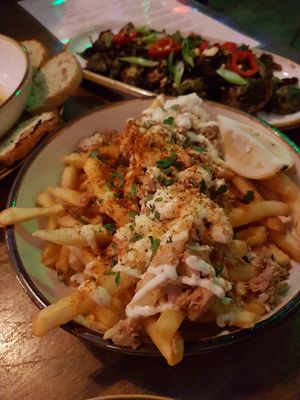 Crab fries at Good Intentions in St Petersburg