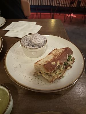 Lion manes roll and potato salad   at Good Intentions in St Petersburg