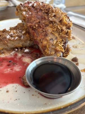Close up of the stuffed french toast   at Good Intentions in St Petersburg