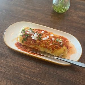 smothered breakfast burrito at Good Intentions in St Petersburg