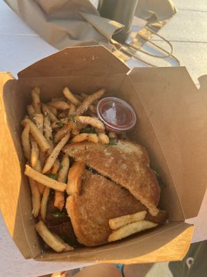 BLT with truffle fries   at Good Intentions in St Petersburg