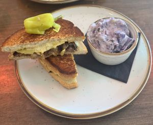 Skyway melt + potato salad   at Good Intentions in St Petersburg