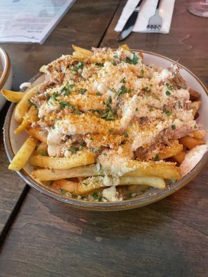 Loaded fries  at Good Intentions in St Petersburg
