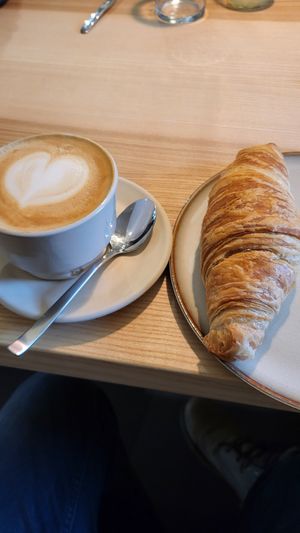 Oat Cappuccino and vegan croissant  #Veganuary at Boon in Darmstadt