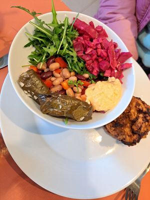 Onion barji salad at Zappa's in Totnes