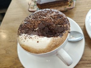 Cappuccino at Zappa's in Totnes