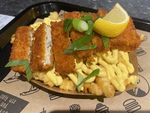 Vegan vish and chips   at VINCENT - The Playce in Berlin