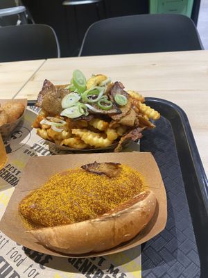 Kebap fries and curry wurst  at VINCENT - The Playce in Berlin