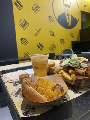 Curry wurst and fries  at VINCENT - The Playce in Berlin