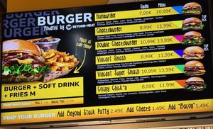 Menu - Burger (Update  02/2026).  at VINCENT - The Playce in Berlin