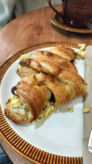 Vegan breakfast croissant at Third Culture in East London