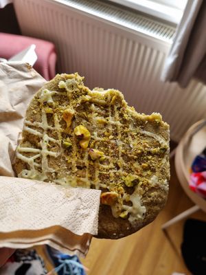 White chocolate matcha pistachio cookie at Third Culture in East London