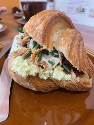 Tofu scramble croissant  at Third Culture in East London