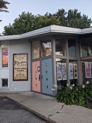 Outside of the restaurant at Madras Cafe in Appleton