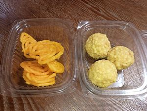 Vegan desserts, the jalebi and laddu at Madras Cafe in Appleton